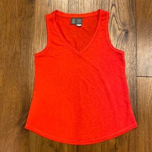 Anthropologie vneck tank top, red, size S